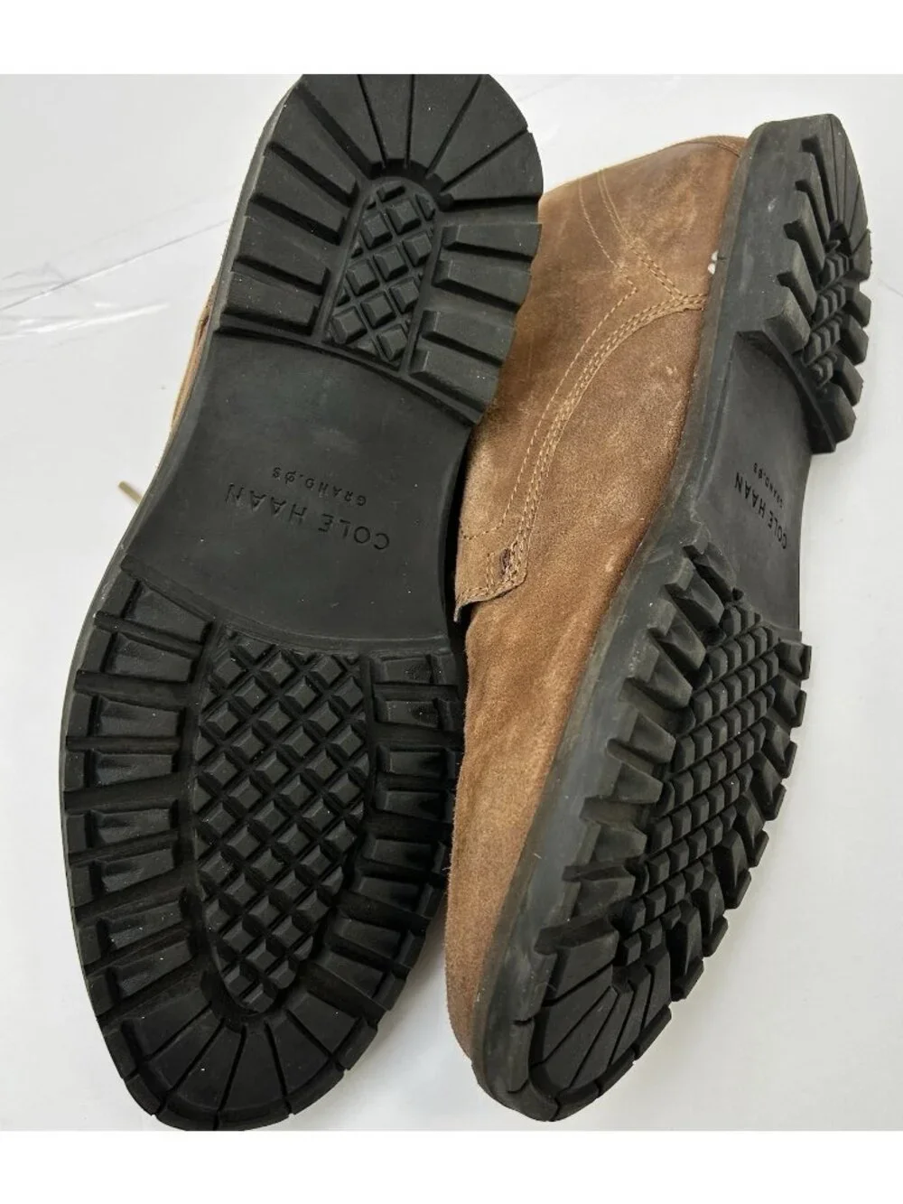 Cole Haan Grand OS Mens Size 10.5 Chukka Brown Leather Boots Lace Up Shoes